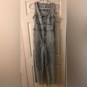 Denim jumpsuit Frayed Jeans Brand size medium, new without tags , never worn